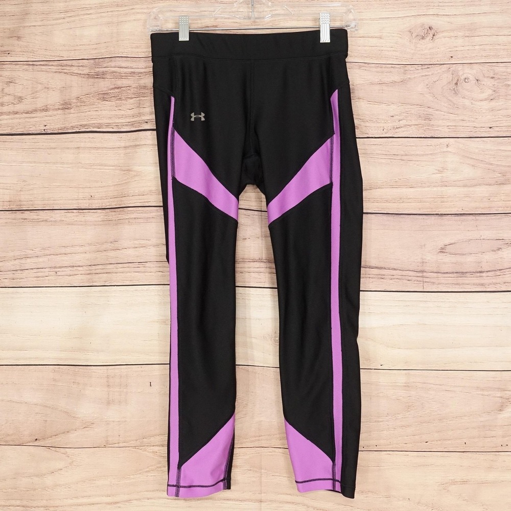 Under Armour Leggings Womens M Black HeatGear Compression Capri Running Yoga
